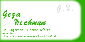 geza wichman business card